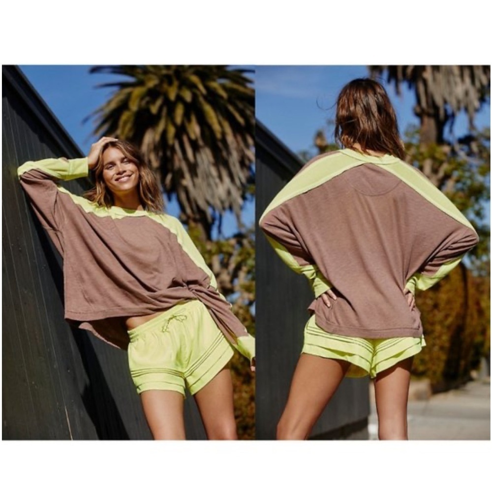 Free People Movement All About It Long Sleeve Workout Top Elderberry Tea XS